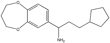 3-cyclopentyl-1-(3,4-dihydro-2H-1,5-benzodioxepin-7-yl)propan-1-amine Structure