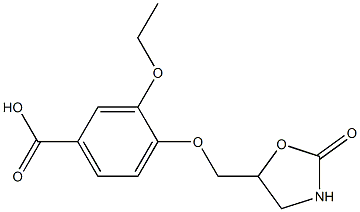 3-ethoxy-4-[(2-oxo-1,3-oxazolidin-5-yl)methoxy]benzoic acid 结构式