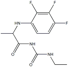 3-ethyl-1-{2-[(2,3,4-trifluorophenyl)amino]propanoyl}urea Struktur