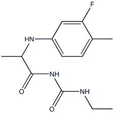 3-ethyl-1-{2-[(3-fluoro-4-methylphenyl)amino]propanoyl}urea Struktur