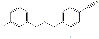 3-fluoro-4-({[(3-fluorophenyl)methyl](methyl)amino}methyl)benzonitrile Struktur