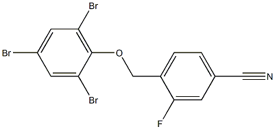 3-fluoro-4-(2,4,6-tribromophenoxymethyl)benzonitrile Struktur