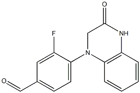 3-fluoro-4-(3-oxo-1,2,3,4-tetrahydroquinoxalin-1-yl)benzaldehyde,,结构式