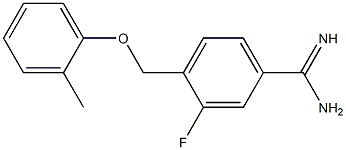 3-fluoro-4-[(2-methylphenoxy)methyl]benzenecarboximidamide 化学構造式