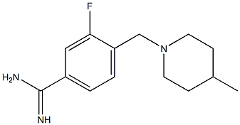 3-fluoro-4-[(4-methylpiperidin-1-yl)methyl]benzenecarboximidamide 化学構造式