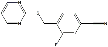 3-fluoro-4-[(pyrimidin-2-ylsulfanyl)methyl]benzonitrile