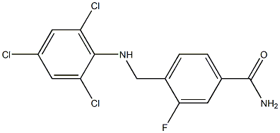 3-fluoro-4-{[(2,4,6-trichlorophenyl)amino]methyl}benzamide 结构式