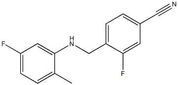3-fluoro-4-{[(5-fluoro-2-methylphenyl)amino]methyl}benzonitrile,,结构式