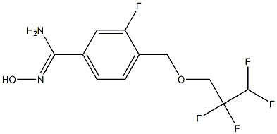 3-fluoro-N'-hydroxy-4-[(2,2,3,3-tetrafluoropropoxy)methyl]benzene-1-carboximidamide Struktur