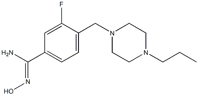 3-fluoro-N'-hydroxy-4-[(4-propylpiperazin-1-yl)methyl]benzenecarboximidamide 化学構造式