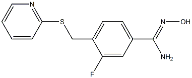 3-fluoro-N'-hydroxy-4-[(pyridin-2-ylsulfanyl)methyl]benzene-1-carboximidamide
