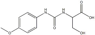 3-hydroxy-2-({[(4-methoxyphenyl)amino]carbonyl}amino)propanoic acid Structure