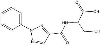 3-hydroxy-2-[(2-phenyl-2H-1,2,3-triazol-4-yl)formamido]propanoic acid 化学構造式