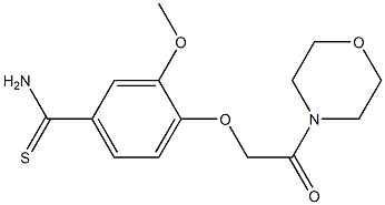 3-methoxy-4-[2-(morpholin-4-yl)-2-oxoethoxy]benzene-1-carbothioamide,,结构式