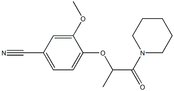 3-methoxy-4-{[1-oxo-1-(piperidin-1-yl)propan-2-yl]oxy}benzonitrile Struktur