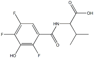 3-methyl-2-[(2,4,5-trifluoro-3-hydroxyphenyl)formamido]butanoic acid Structure