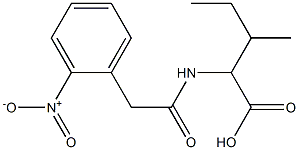 3-methyl-2-{[(2-nitrophenyl)acetyl]amino}pentanoic acid 化学構造式