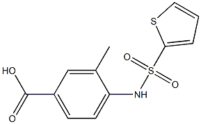 3-methyl-4-[(thien-2-ylsulfonyl)amino]benzoic acid Struktur