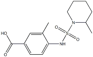 3-methyl-4-{[(2-methylpiperidine-1-)sulfonyl]amino}benzoic acid Struktur