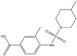 3-methyl-4-{[(4-methylpiperidine-1-)sulfonyl]amino}benzoic acid,,结构式