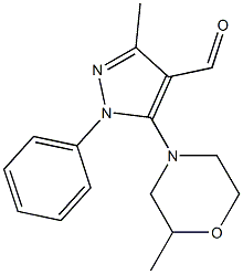 3-methyl-5-(2-methylmorpholin-4-yl)-1-phenyl-1H-pyrazole-4-carbaldehyde 化学構造式
