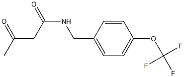 3-oxo-N-{[4-(trifluoromethoxy)phenyl]methyl}butanamide 化学構造式