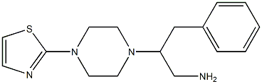 3-phenyl-2-[4-(1,3-thiazol-2-yl)piperazin-1-yl]propan-1-amine,,结构式