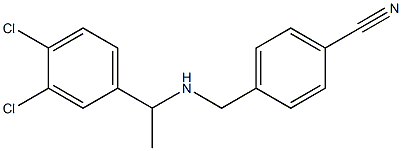4-({[1-(3,4-dichlorophenyl)ethyl]amino}methyl)benzonitrile 化学構造式