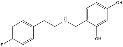 4-({[2-(4-fluorophenyl)ethyl]amino}methyl)benzene-1,3-diol Struktur