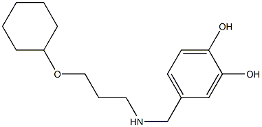 4-({[3-(cyclohexyloxy)propyl]amino}methyl)benzene-1,2-diol Structure