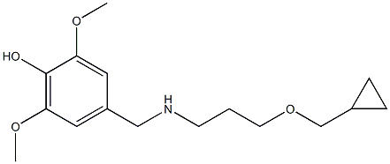 4-({[3-(cyclopropylmethoxy)propyl]amino}methyl)-2,6-dimethoxyphenol Struktur