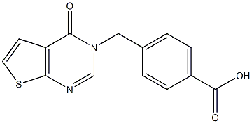 4-({4-oxo-3H,4H-thieno[2,3-d]pyrimidin-3-yl}methyl)benzoic acid 化学構造式