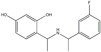 4-(1-{[1-(3-fluorophenyl)ethyl]amino}ethyl)benzene-1,3-diol 化学構造式