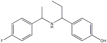 4-(1-{[1-(4-fluorophenyl)ethyl]amino}propyl)phenol Struktur