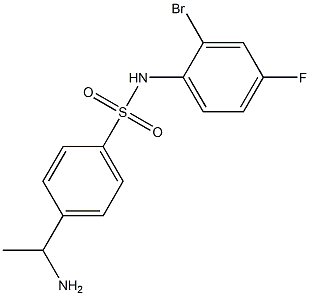 4-(1-aminoethyl)-N-(2-bromo-4-fluorophenyl)benzene-1-sulfonamide,,结构式