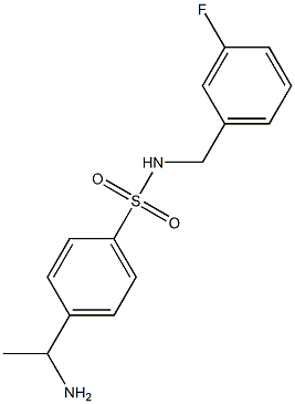 4-(1-aminoethyl)-N-[(3-fluorophenyl)methyl]benzene-1-sulfonamide Struktur