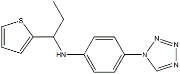 4-(1H-1,2,3,4-tetrazol-1-yl)-N-[1-(thiophen-2-yl)propyl]aniline Structure