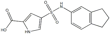 4-(2,3-dihydro-1H-inden-5-ylsulfamoyl)-1H-pyrrole-2-carboxylic acid,,结构式