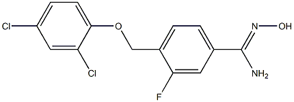 4-(2,4-dichlorophenoxymethyl)-3-fluoro-N'-hydroxybenzene-1-carboximidamide,,结构式