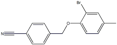 4-(2-bromo-4-methylphenoxymethyl)benzonitrile 化学構造式