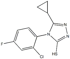 4-(2-chloro-4-fluorophenyl)-5-cyclopropyl-4H-1,2,4-triazole-3-thiol Struktur