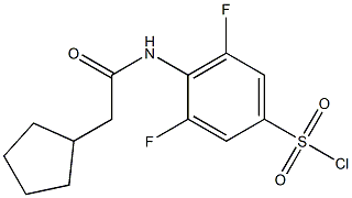 4-(2-cyclopentylacetamido)-3,5-difluorobenzene-1-sulfonyl chloride Struktur