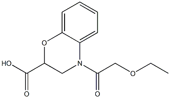 4-(2-ethoxyacetyl)-3,4-dihydro-2H-1,4-benzoxazine-2-carboxylic acid 化学構造式