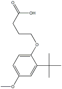 4-(2-tert-butyl-4-methoxyphenoxy)butanoic acid 化学構造式