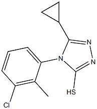 4-(3-chloro-2-methylphenyl)-5-cyclopropyl-4H-1,2,4-triazole-3-thiol,,结构式