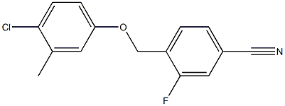 4-(4-chloro-3-methylphenoxymethyl)-3-fluorobenzonitrile,,结构式