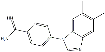 4-(5,6-dimethyl-1H-1,3-benzodiazol-1-yl)benzene-1-carboximidamide 结构式