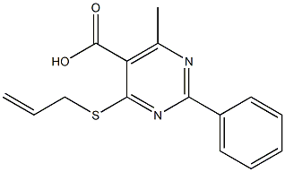 4-(allylthio)-6-methyl-2-phenylpyrimidine-5-carboxylic acid Struktur