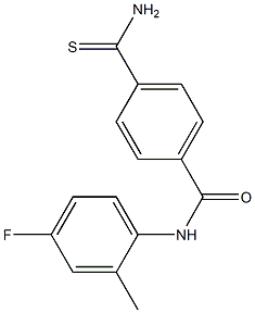 4-(aminocarbonothioyl)-N-(4-fluoro-2-methylphenyl)benzamide,,结构式