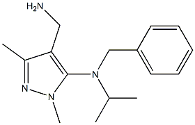 4-(aminomethyl)-N-benzyl-1,3-dimethyl-N-(propan-2-yl)-1H-pyrazol-5-amine,,结构式